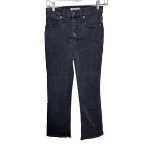 Madewell Cali Demi-Boot‎ Jeans Women’s Sz 26 Black Button Fly High Rise Stretch